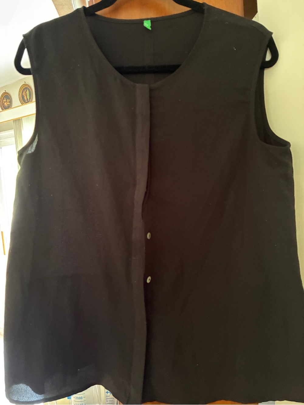 United Colors Of Benetton, sleeveless black blouse .